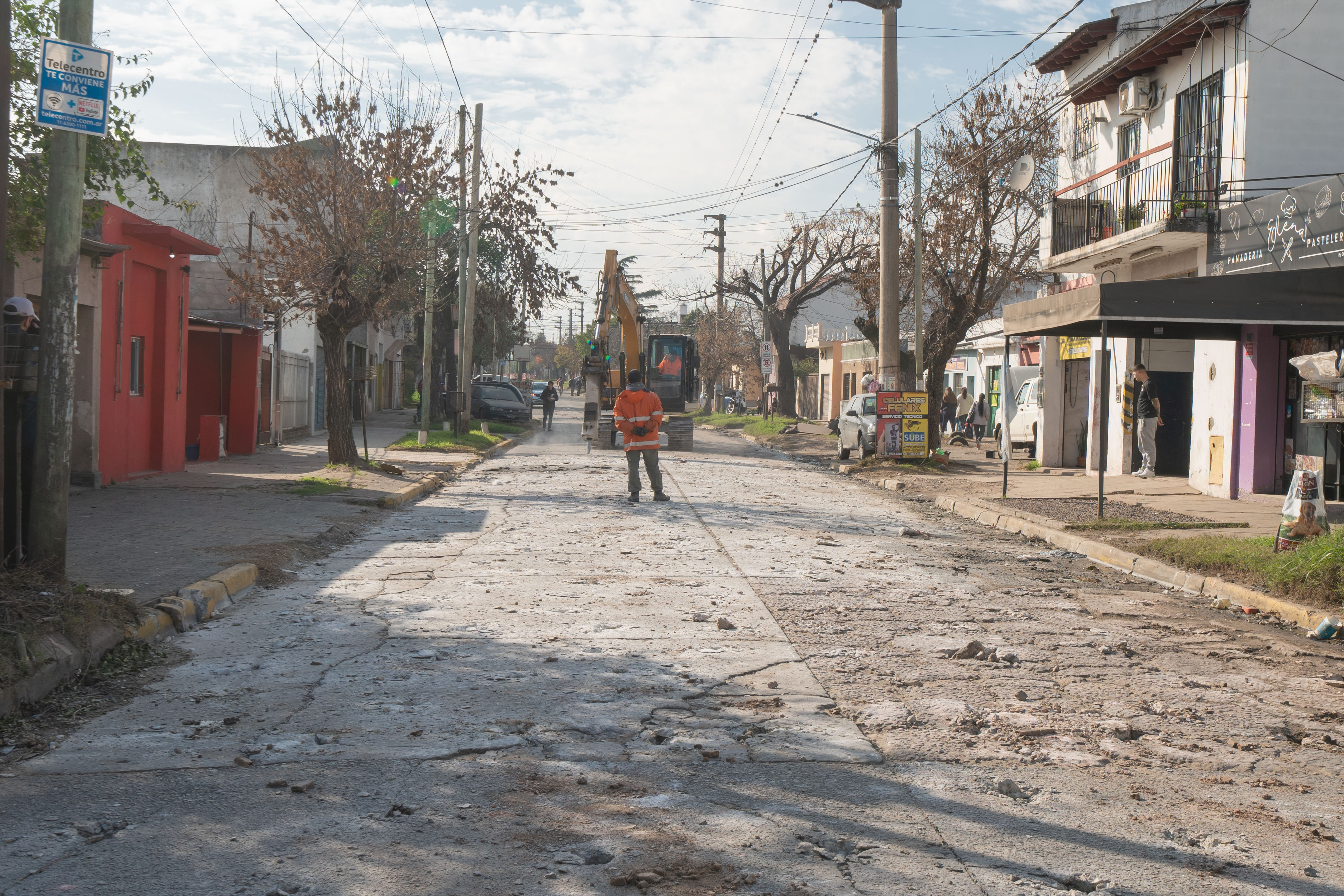 Comenzó la renovación de la calle Yrigoyen en Moreno sur