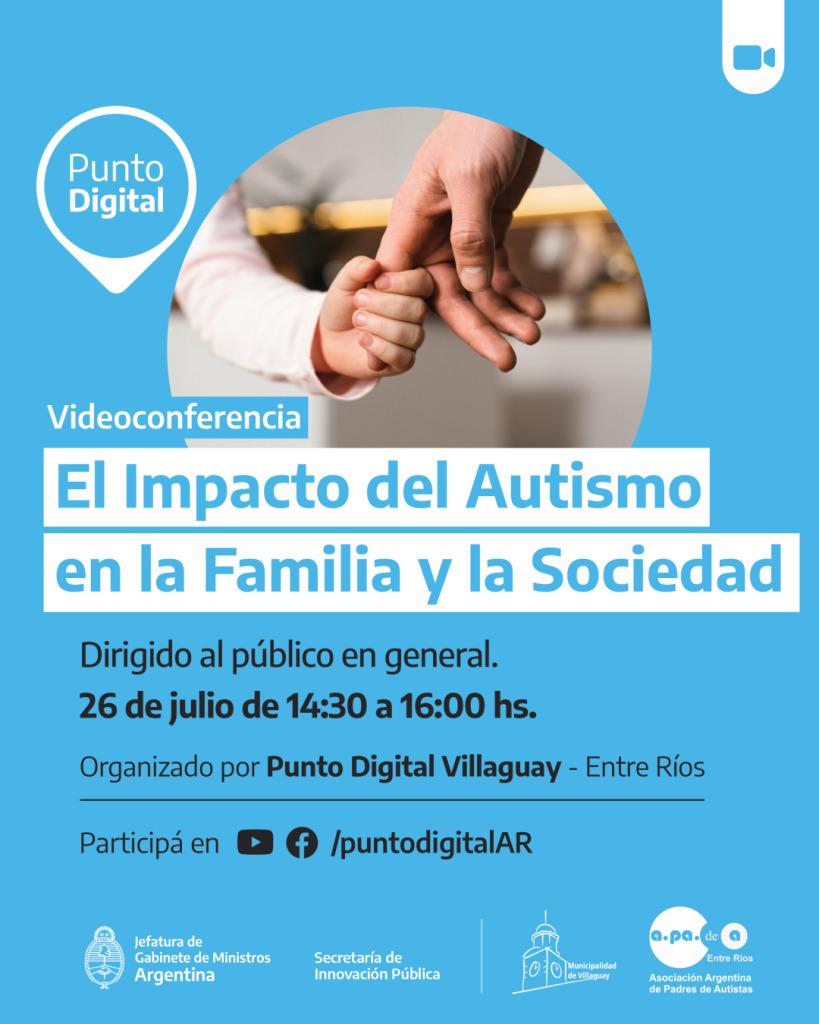 Punto Digital Villaguay invita a una videoconferencia sobre autismo
