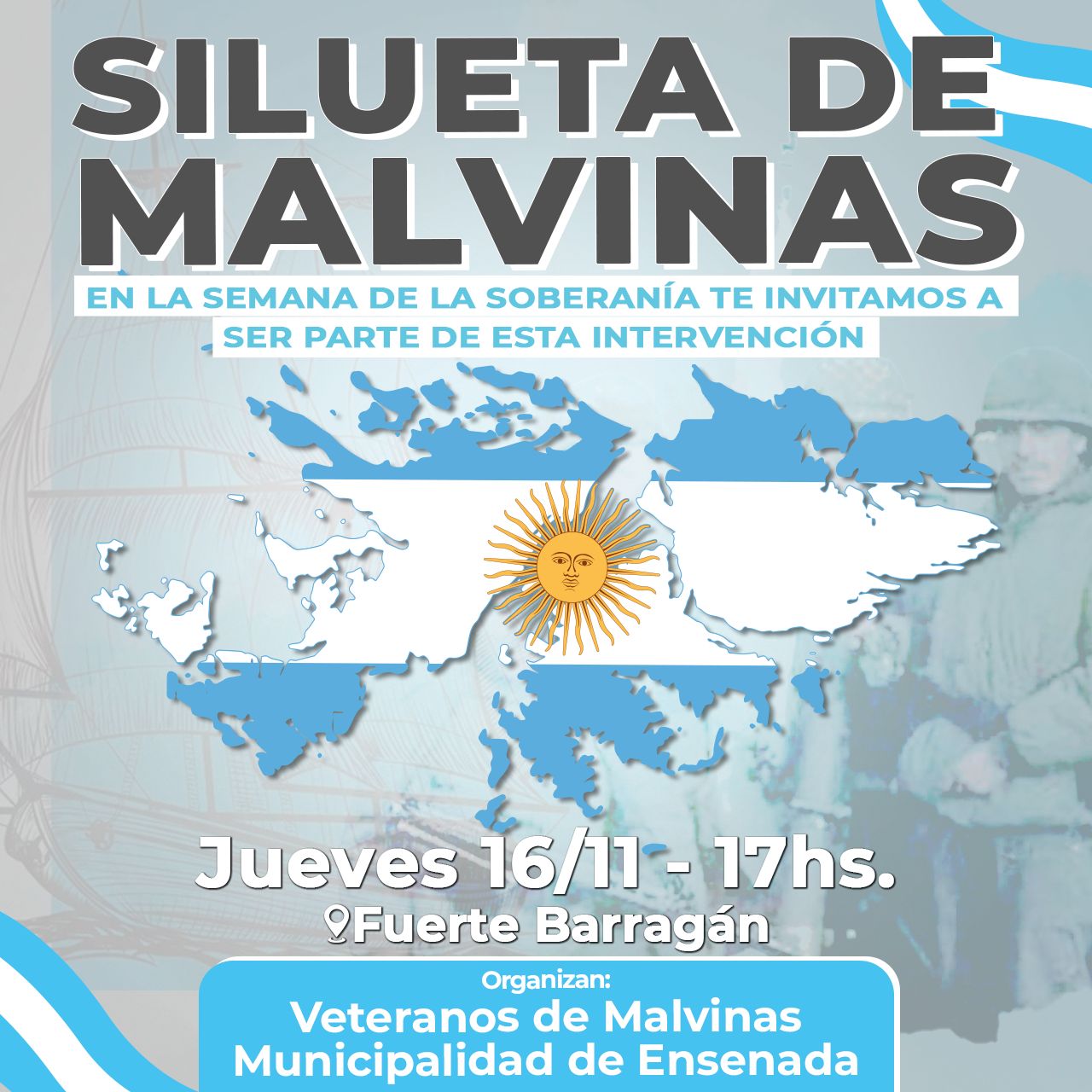 Silueta de Malvinas por la Soberanía