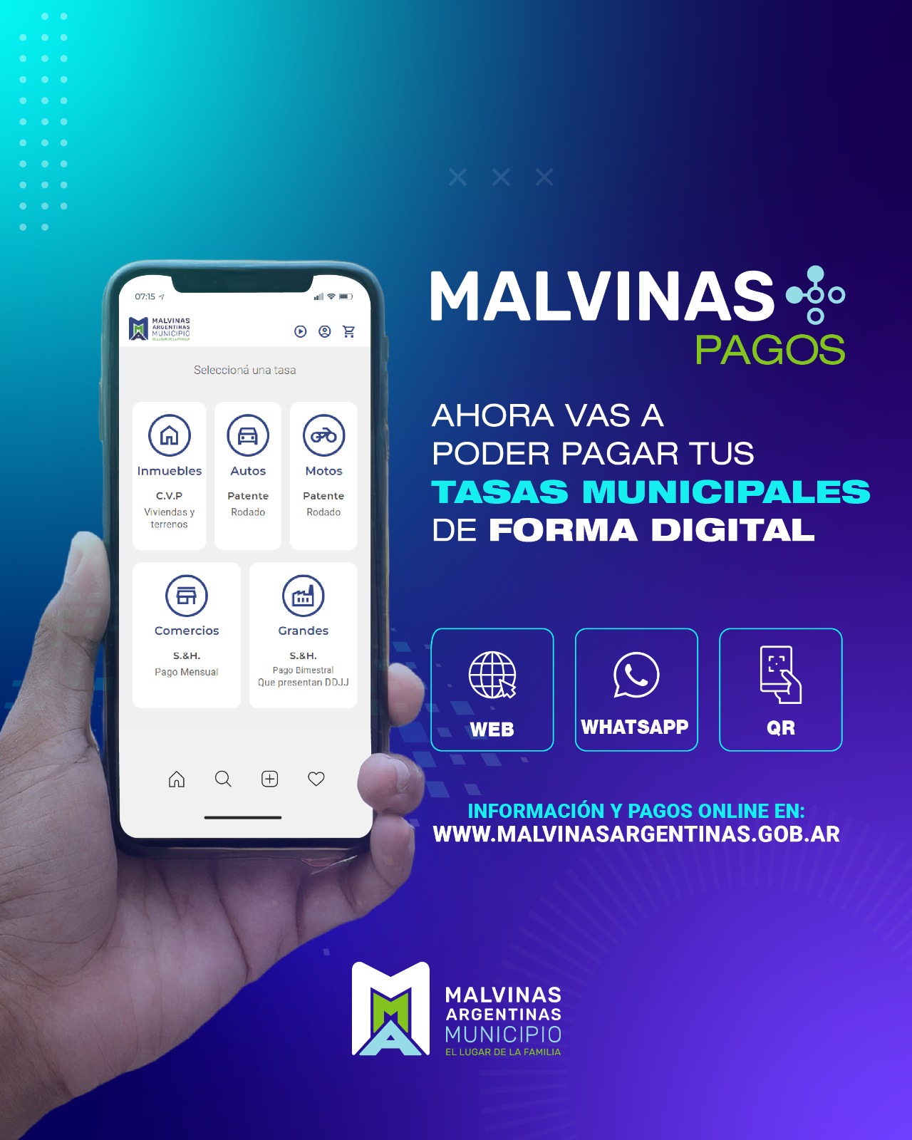 Ya se pueden abonar las tasas municipales en Malvinas Argentinas de forma digital