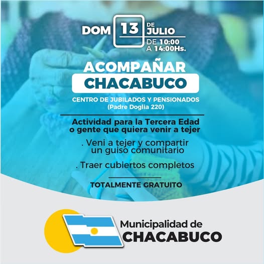 Acompañar Chacabuco: Actividad gratuita para personas de la tercera edad