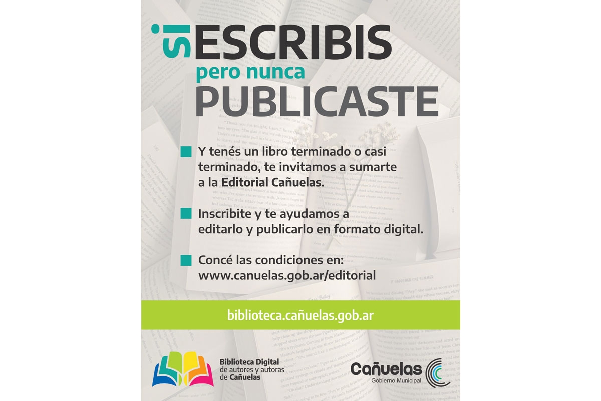 Convocatoria abierta para las y los escritores locales a sumarse a la Editorial Cañuelas