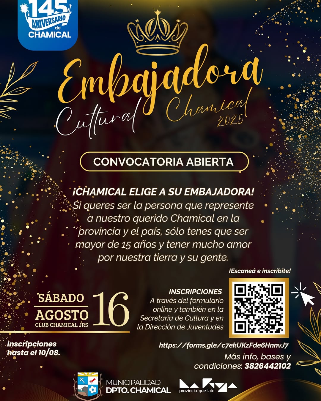 Chamical abre la convocatoria para elegir a su embajadora cultural 2025