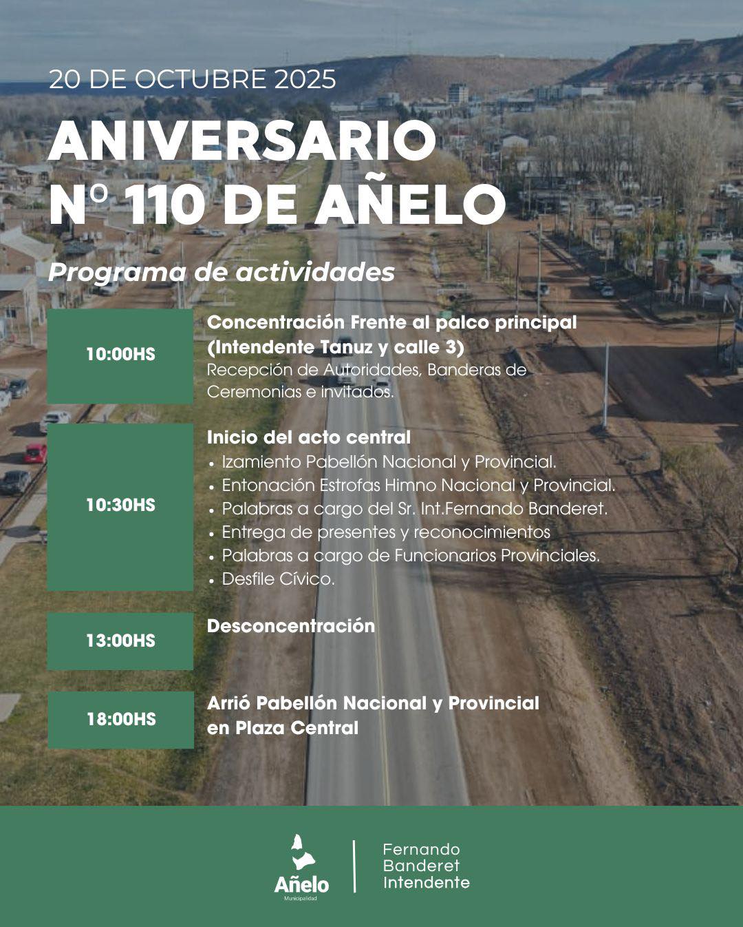 ¡Celebremos juntos el 110° Aniversario de Añelo! 