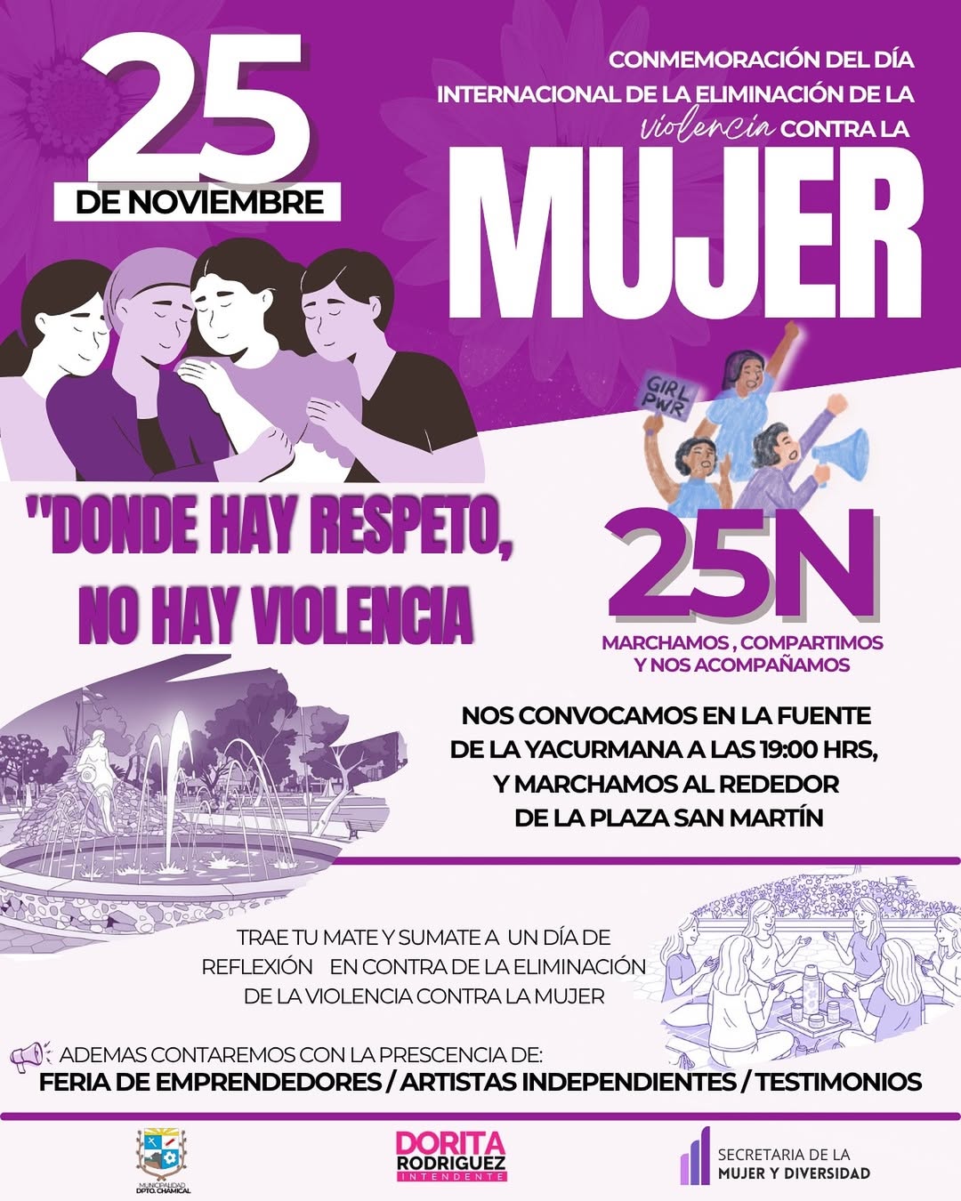 Actividad y Marcha por el 25N en Plaza San Martín