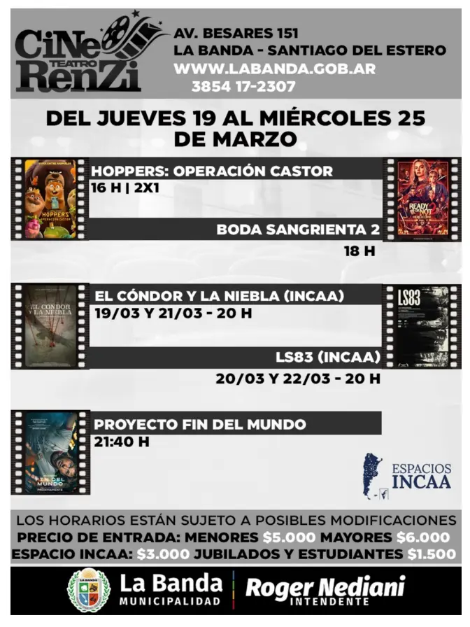 El Renzi presenta esta semana estrenos internacionales y filmes relacionados al “Día de la Memoria”