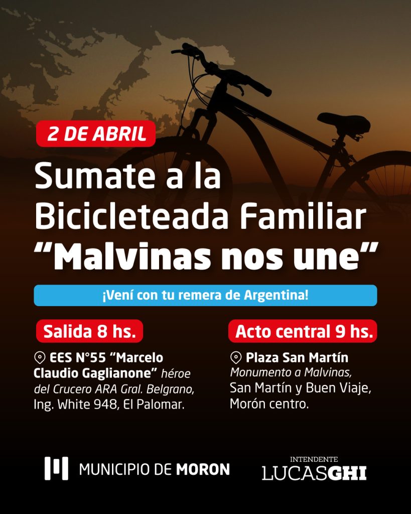 Morón realizará una nueva edición de la bicicleteada por Malvinas