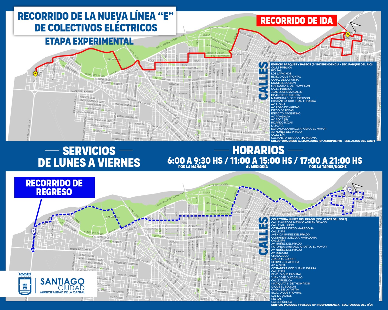 A partir de este lunes comenzará a la funcionar la nueva línea de colectivos eléctricos de la Municipalidad