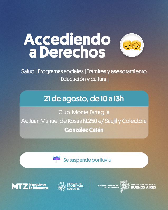 Trámites y servicios más cerca de tu casa: Llega un nuevo Accediendo a Derechos a La Matanza